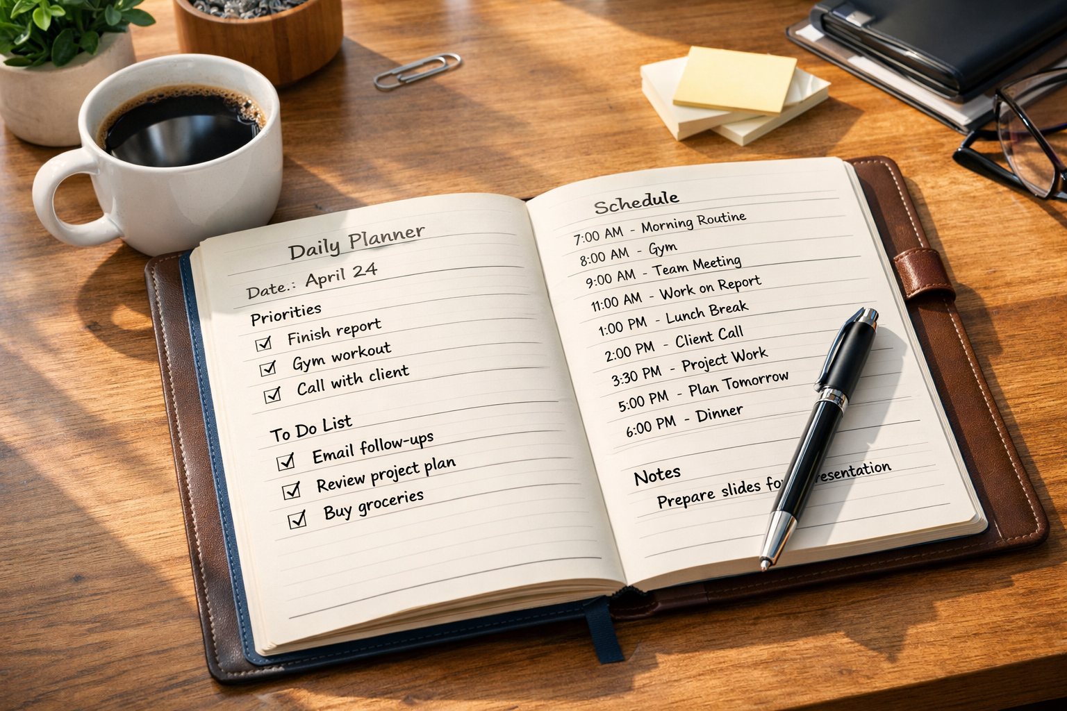 Günlük planlama ve zaman yönetimi